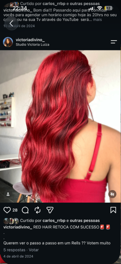 Trabalho de Cabeleireiro(a) por Victória Luiza Divino Lopes Ramos em Horto Florestal, São Paulo — foto 1 de 13