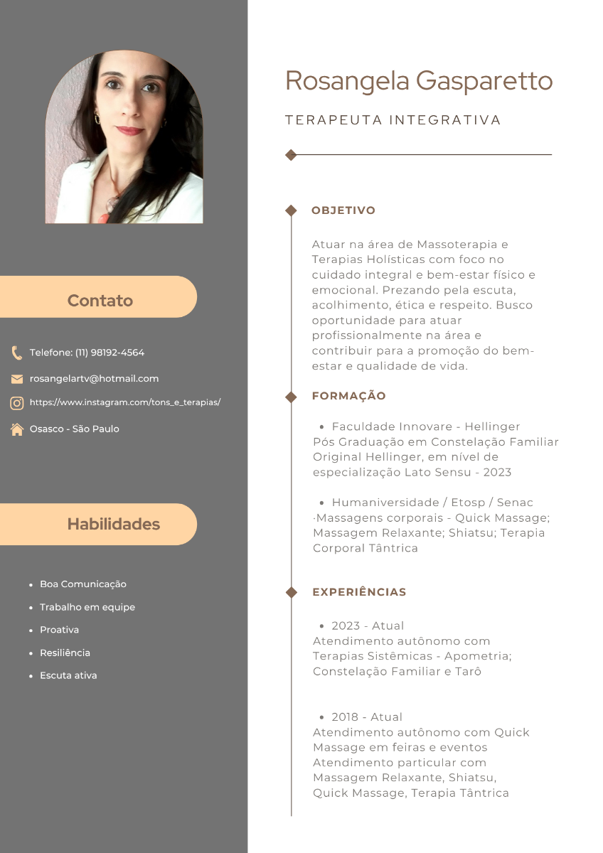 Trabalho de Massoterapeuta por Rosangela Siqueira Gasparetto em Novo Osasco, Osasco