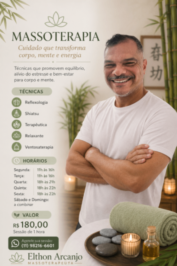 Trabalho de Massoterapeuta por Elthon Arcanjo em Jardim Rosana, São Paulo — foto 3 de 8