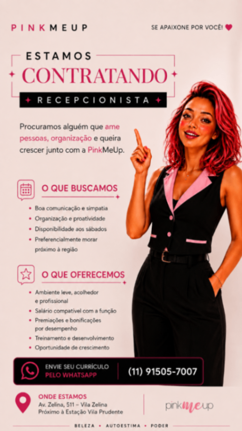 Recepcionista - Vila Zelina/Vila Prudente - São Paulo