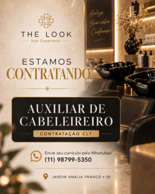 Assistente/Auxiliar Cabeleireiro - ZL - São Paulo