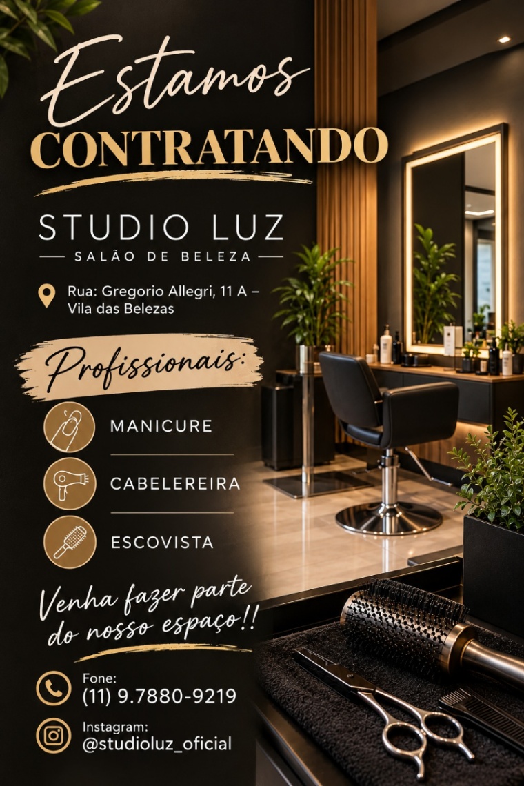 Vaga de Cabeleireiro(a) - Vila das Belezas - São Paulo — Studio Luz