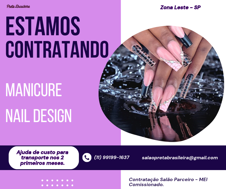 Vaga de Manicure/Pedicure - Conjunto Habitacional Teotonio Vilela - São Paulo — Salão Preta Brasileira Ltda
